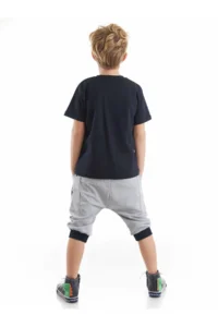 MSHB&G T-rex Info Boys' T-Shirt Capri Shorts Set - Image 2
