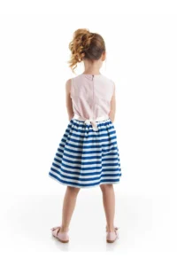 MSHB&G Floral Striped Girls' Pink Summer Dress - Image 2