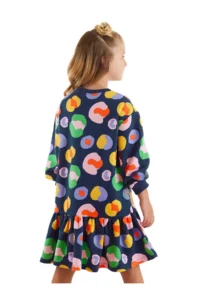 MSHB&G Colorful Floral Girls' Navy Blue Dress - Image 2