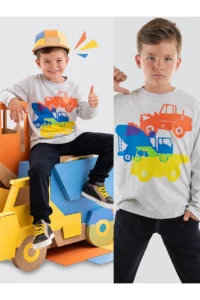 MSHB&G Construction Vehicles Boys T-shirt Sweatpants Set
