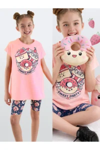 MSHB&G Sweet Party Girl's Summer Tunic T-shirt Leggings Set