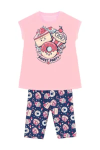 MSHB&G Sweet Party Girl's Summer Tunic T-shirt Leggings Set - Image 3