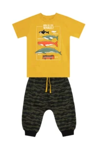MSHB&G Big Whales Boys' Summer T-Shirt Capri Set - Image 3