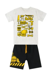 MSHB&G Construction Vehicles Boys Summer T-shirt Shorts Set - Image 3