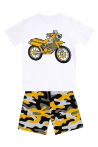 MSHB&G Motorcycle Boys' Summer T-Shirt Shorts Set - Image 3