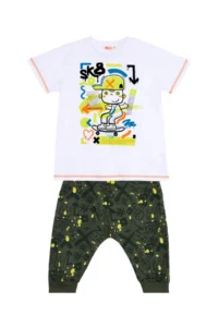 MSHB&G Skateboard Splash Boy's Summer T-shirt Capri Set - Image 3