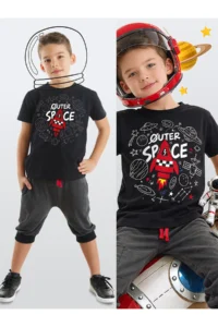 MSHB&G Space Rocket Boy Summer T-shirt Capri Shorts Set
