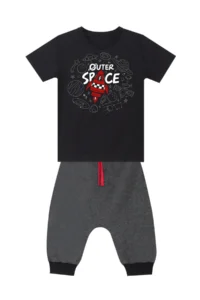 MSHB&G Space Rocket Boy Summer T-shirt Capri Shorts Set - Image 3