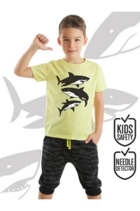 MSHB&G Sharks Boys' Summer T-Shirt Capri Shorts Set