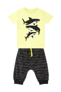 MSHB&G Sharks Boys' Summer T-Shirt Capri Shorts Set - Image 3
