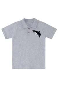 MSHB&G Shark Boy's Summer Polo Neck T-shirt Gabardine Shorts Set - Image 5