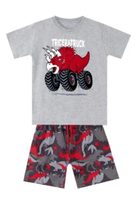 MSHB&G Triceratruck Red Boy's Summer T-shirt Shorts Set - Image 3