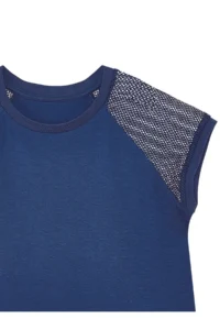 MSHB&G Cat Girl's Navy Blue Sleeve Detailed Glitter Summer Dress - Image 6
