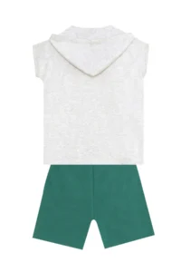 MSHB&G Animals Green Boy Hooded Summer T-shirt Shorts Set - Image 4