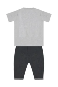 MSHB&G Cool Animals Black Boy's Summer T-shirt Capri Shorts Set - Image 4