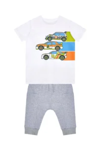MSHB&G Racer Cars Boys Summer T-shirt Pocket Capri Shorts Set - Image 3