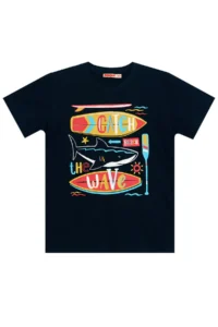 MSHB&G Catch Wave Shark Navy Blue Boy's Summer T-shirt Capri Shorts Set - Image 5