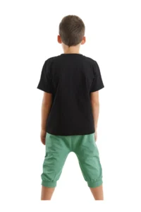 MSHB&G Dozer is on the Road Green Boy's Summer T-shirt Pocketed Capri Shorts Set - Image 2
