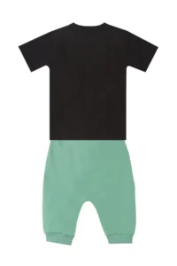 MSHB&G Dozer is on the Road Green Boy's Summer T-shirt Pocketed Capri Shorts Set - Image 4