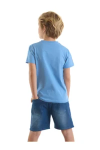 MSHB&G Let's Play Navy Blue Boy's Summer T-shirt Denim Shorts Set - Image 2