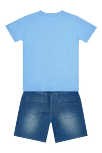 MSHB&G Let's Play Navy Blue Boy's Summer T-shirt Denim Shorts Set - Image 4