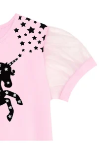 MSHB&G Starry Unicorn Girl's Pink Tulle Frilly Summer Dress - Image 6