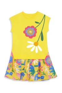 MSHB&G Yellow Floral Daisy Girl's Frilly Summer Dress - Image 4