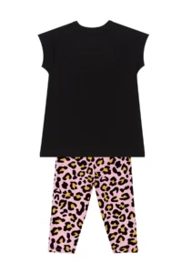 MSHB&G Leopard and Zebra Girl's Summer Tunic T-shirt Tights Set - Image 4