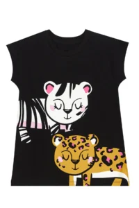 MSHB&G Leopard and Zebra Girl's Summer Tunic T-shirt Tights Set - Image 5
