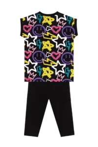 MSHB&G Street Style Girls' Summer T-Shirt Leggings Set - Image 4