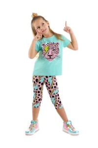 MSHB&G Şimşek Aslan Girls' Summer T-Shirt Leggings Set