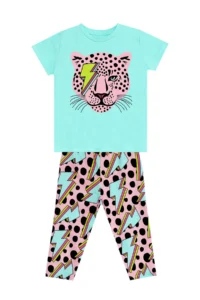 MSHB&G Şimşek Aslan Girls' Summer T-Shirt Leggings Set - Image 3
