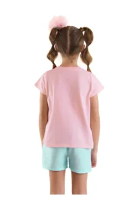 MSHB&G Mermaid Girl's Summer T-shirt Ruffle Shorts Set - Image 2