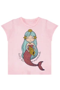 MSHB&G Mermaid Girl's Summer T-shirt Ruffle Shorts Set - Image 5