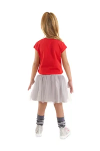 MSHB&G Bestie Cats Girl's Summer T-shirt Fluffy Tulle Tutu Skirt Set - Image 2