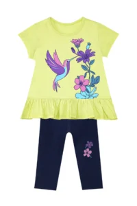 MSHB&G Bee Hummingbird Girl's Summer Frilly T-Shirt Tights Set - Image 3