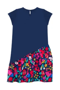 MSHB&G Floral Leopard Girls' Summer Navy Blue Dress - Image 4