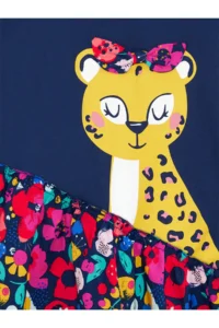 MSHB&G Floral Leopard Girls' Summer Navy Blue Dress - Image 5