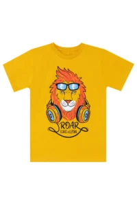 MSHB&G Lion Yellow Boy's Pocket Detailed Summer T-shirt Capri Shorts Set - Image 5