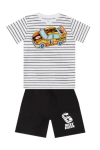 MSHB&G Racer Car Striped Boy's Summer T-shirt Shorts Set - Image 3