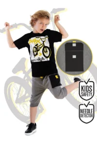 MSHB&G Bicycle Boy's Pocket Detailed Summer T-shirt Capri Shorts Set