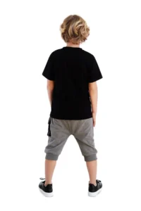 MSHB&G Bicycle Boy's Pocket Detailed Summer T-shirt Capri Shorts Set - Image 2