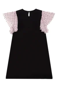 MSHB&G Swan Girl's Tulle Frilled Polka Dot Black Dress for Girls - Image 4