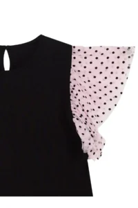 MSHB&G Swan Girl's Tulle Frilled Polka Dot Black Dress for Girls - Image 6