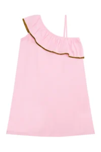 MSHB&G Cat Girl Summer Frilled Combed Cotton Pink Girl Dress - Image 4