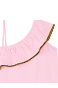 MSHB&G Cat Girl Summer Frilled Combed Cotton Pink Girl Dress - Image 6
