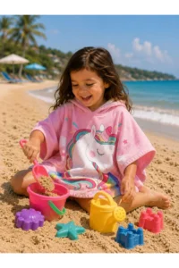 Marte Home Marte Kids Girls' Hooded Beach&Banyo Poncho - Image 2