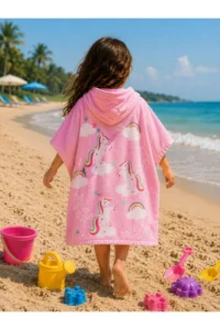Marte Home Marte Kids Girls' Hooded Beach&Banyo Poncho - Image 3