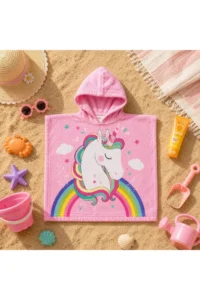 Marte Home Marte Kids Girls' Hooded Beach&Banyo Poncho - Image 4