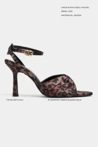 Nisantasi Shoes Raven LEO Satin Ankle Strap Women Thin Heels Shoes - Image 2